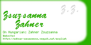 zsuzsanna zahner business card